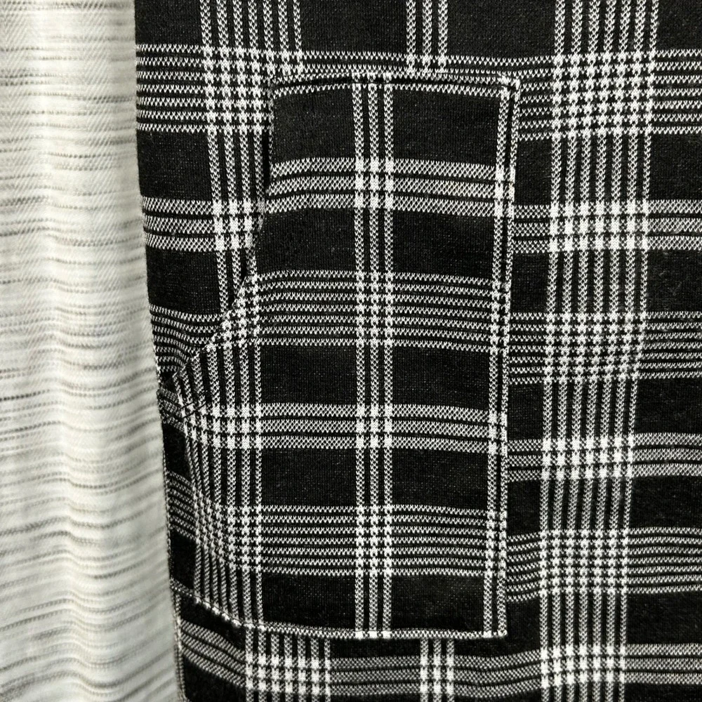 Popular 21 Jumper Dress Black White Girls M 10/12 Plaid Knit Pockets EUC